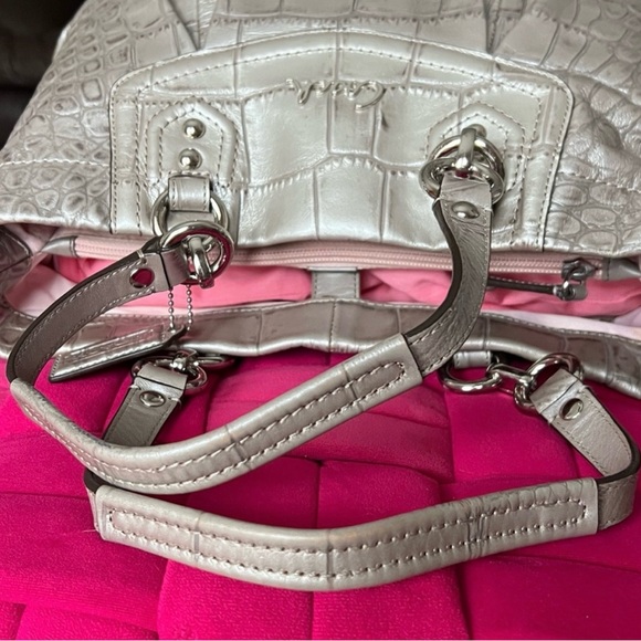 Coach Metallic Croc-Embossed Tote - Picture 8 of 16
